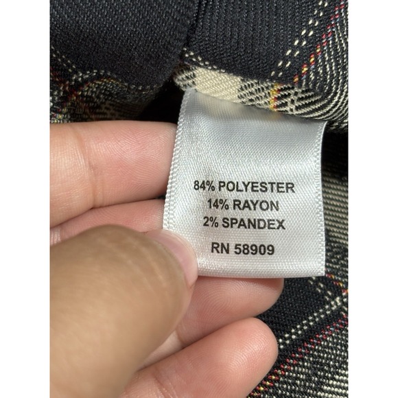 ROWM  Mens Black Plaid Flannel Button Up Size L Skater Grunge‎ - Picture 4 of 9